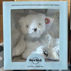 Hard Rock Cafe White Plush Accent Bear
